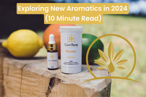 Explopring new Aromatics with Terpene Isolate bottles and citrus fruit