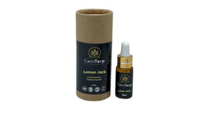 CannTerp Strain Profile Lemon Jack Packaging and Bottle with Dropper